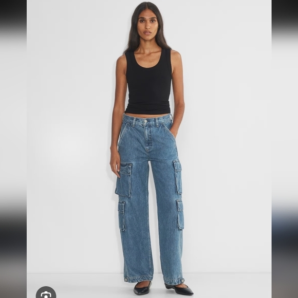 Denim Forum Denim - Denim Forum Artizia Blue Denim Cargo Pants_23